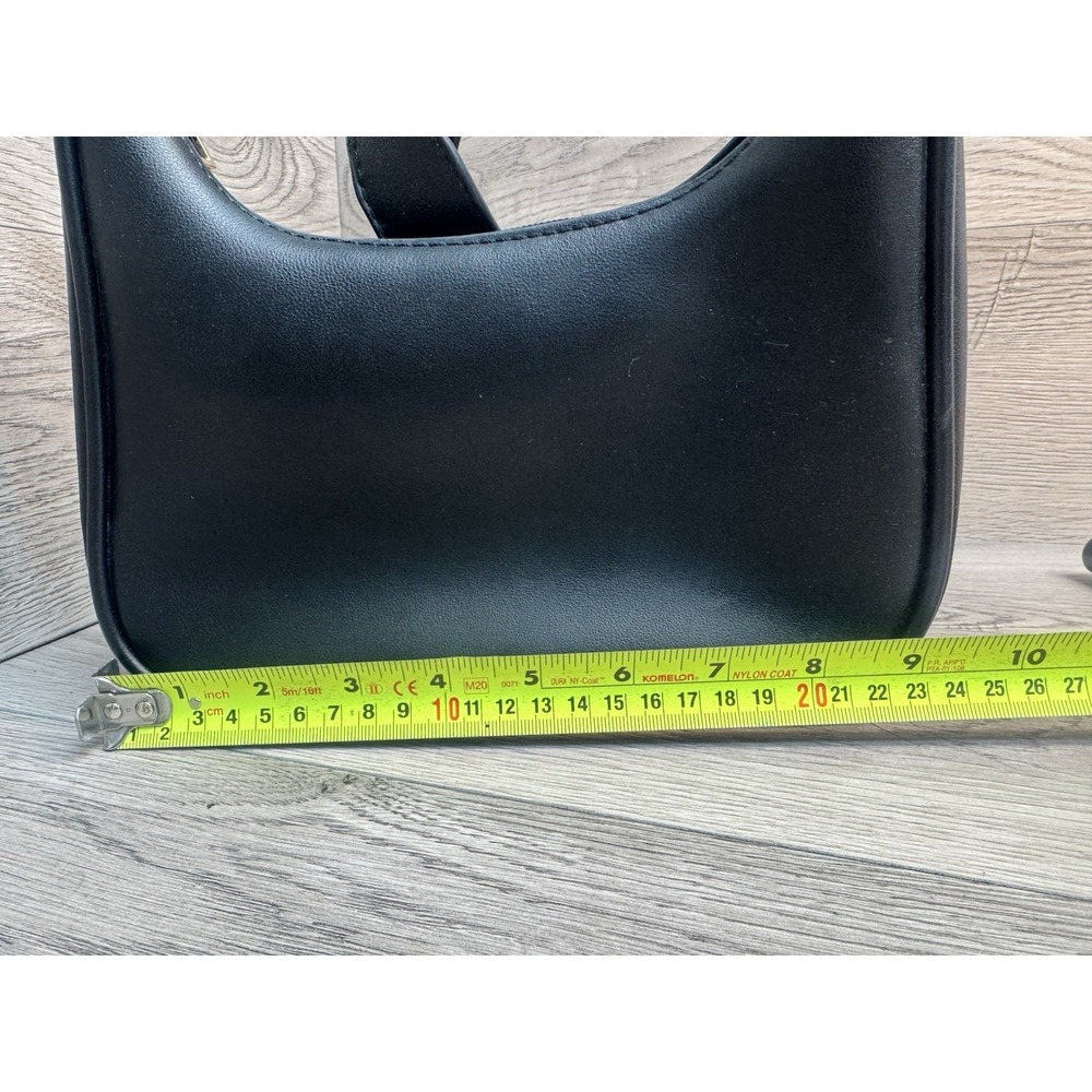 Shoulder Bag Black Purse Crossbody Hand bag Vegan Leather Black - Picture 3 of 8